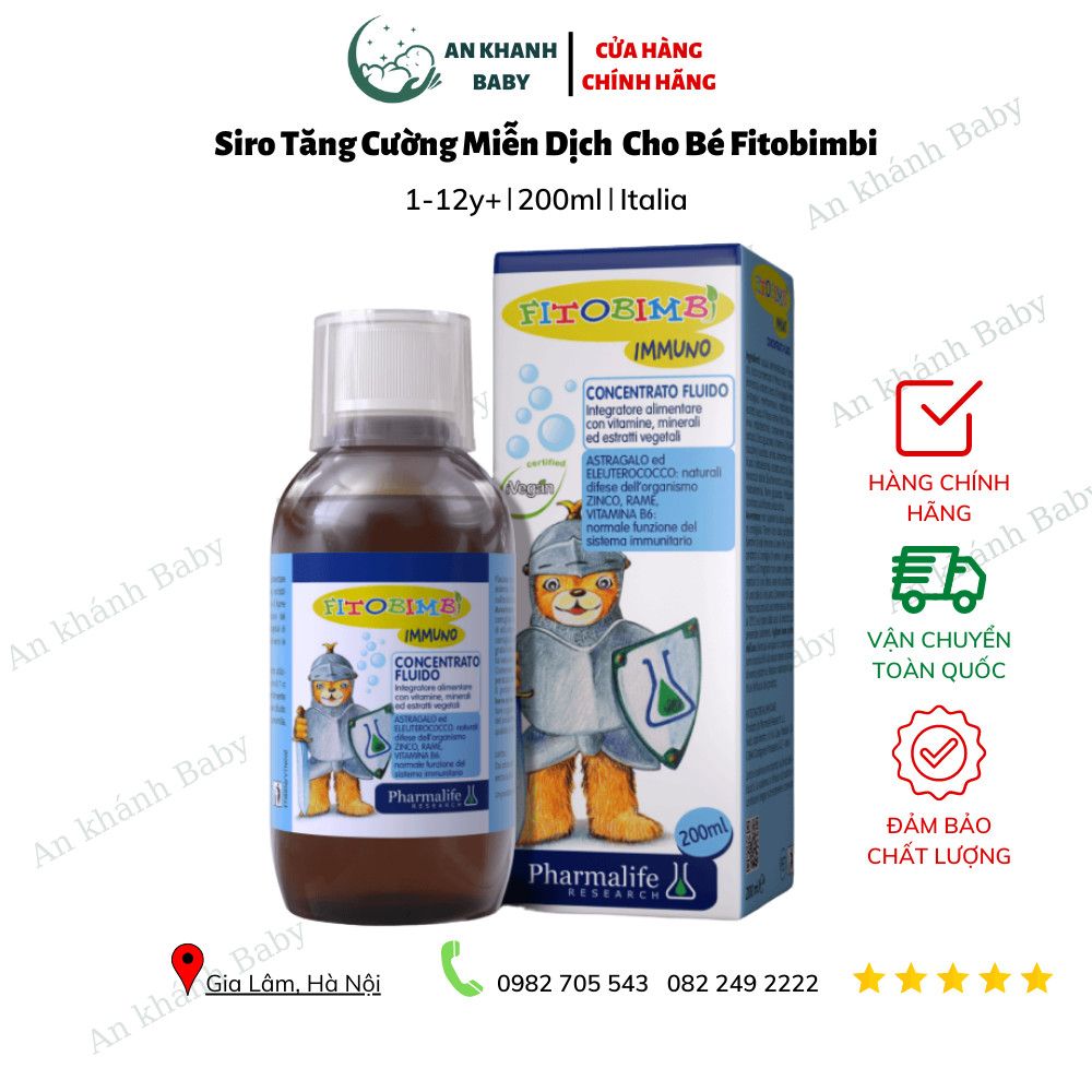  Siro Fitobimbi Immuno Concentrato Fluido Pharmalife tăng cường chức năng miễn dịch tự nhiên (200ml) 