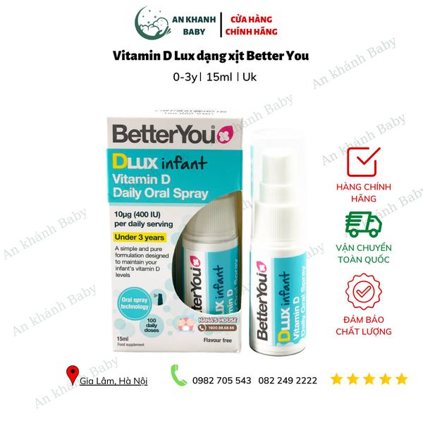  Dlux D3 - Vitamin D3 Dạng Xịt Của Anh 0 - 3 Tuổi - 15ml 