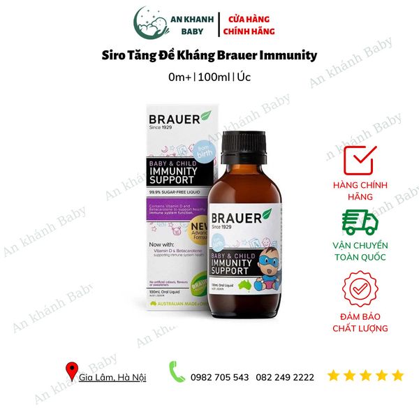  Siro Brauer Immunity Hỗ Trợ Tăng Đề Kháng Cho Bé Từ 6 Tháng - 100ml 