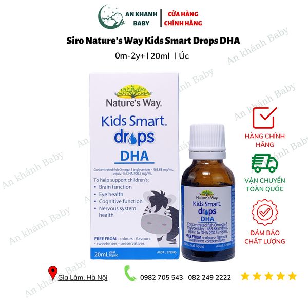  Siro bổ sung DHA cho bé Kids Smart Drops DHA Nature’s Way - 20ml 