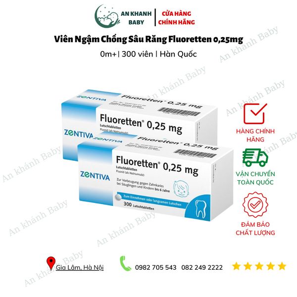  Viên ngậm chống sâu răng Fluoretten 0,25mg - 300 viên 