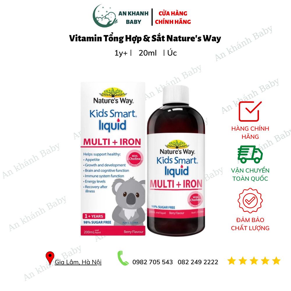  Nature's Way Kids Smart Multi Iron Liquid Hỗ Trợ Tăng Đề Kháng - 20ml 