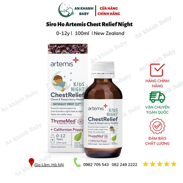  Siro Ho Đêm Artemis Kids ChestRelief Night Cho Bé Dưới 12 Tuổi 