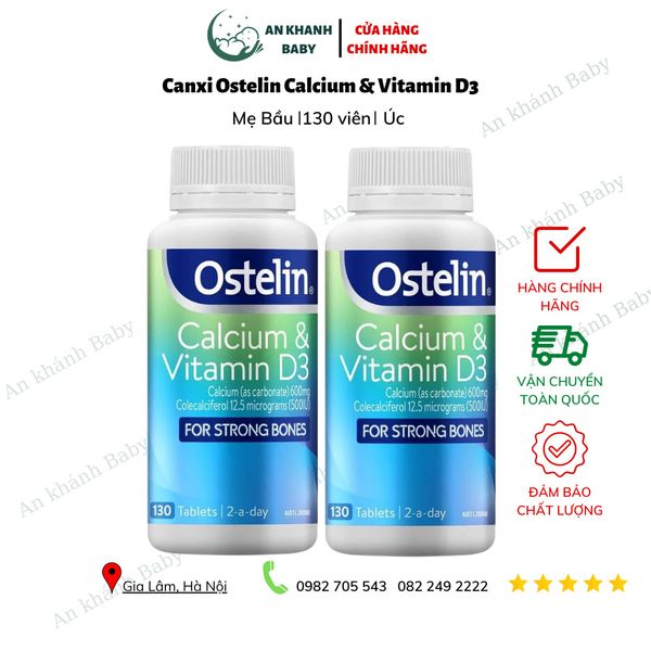  Canxi Ostelin Calcium & Vitamin D3 Của Úc - 130 viên (mẹ bầu) 