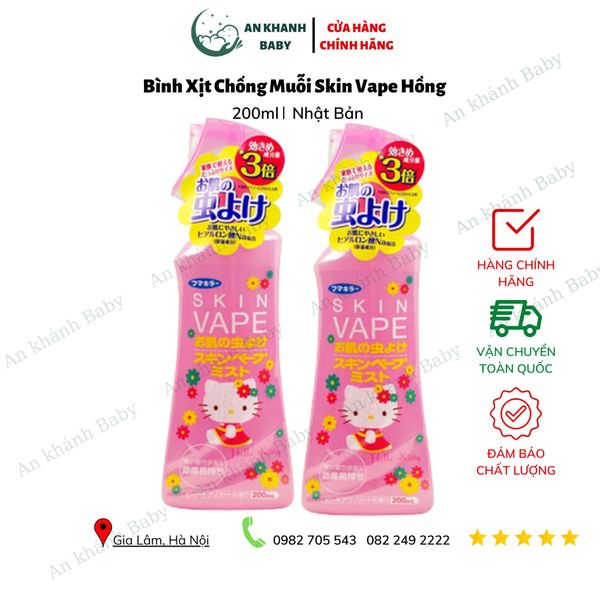  Xịt chống muỗi và côn trùng đốt skin VAPE 200ml - màu xanh , hồng 