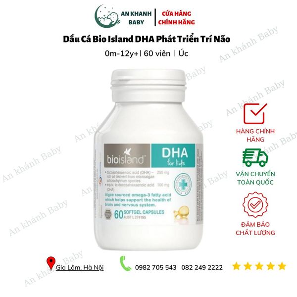  Dầu Cá Bio Island Bổ Sung DHA Cho Trẻ - 60 viên 