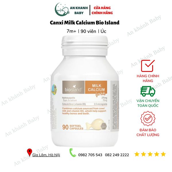  Canxi Milk Calcium Bio Island Úc - Sữa Bò Non Cho Bé - 90 viên 
