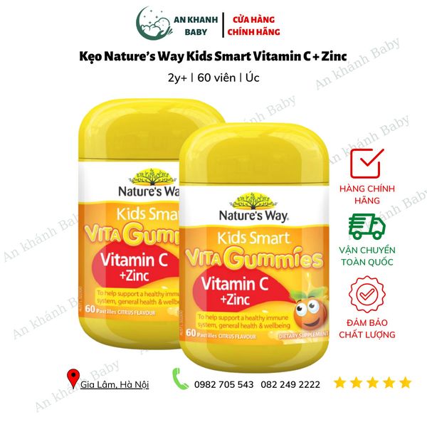  Vita Gummies Hỗ Trợ Bổ Sung Vitamin C Và Kẽm Cho Bé - 60 viên 