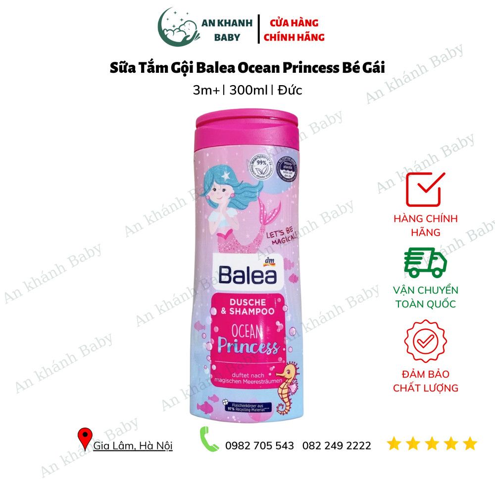 Sữa tắm gội Balea Ocean Princess công chúa - bé gái 300ml 