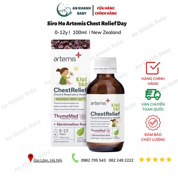  Siro Ho Ngày Artemis Kids ChestRelief Day Cho Bé Dưới 12 Tuổi - 100ml 