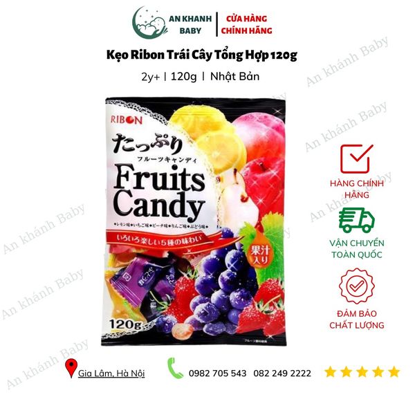  Kẹo Ribon Trái Cây Tổng Hợp 120g 