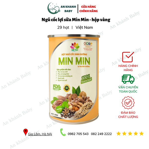  NGŨ CỐC MIN MIN 29 HẠT 500G CHO MẸ VÀ BÉ - màu vàng 