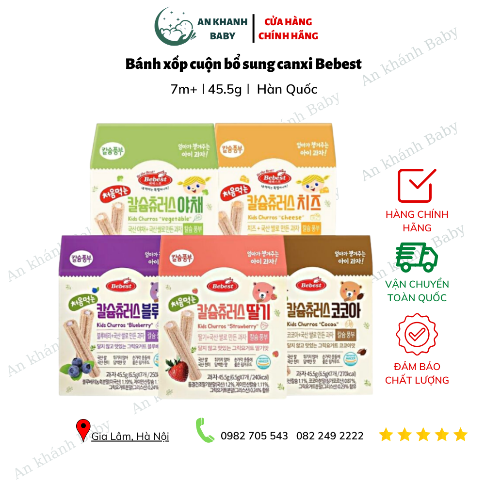  Bánh xốp cuộn BEBEST Hàn 45g cho bé từ 6m 