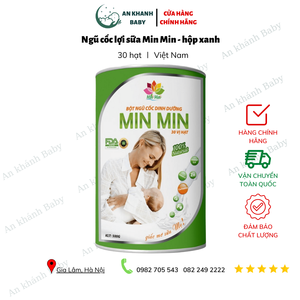  Ngũ Cốc Lợi Sữa Min Min 30 Loại Hạt - hộp xanh 