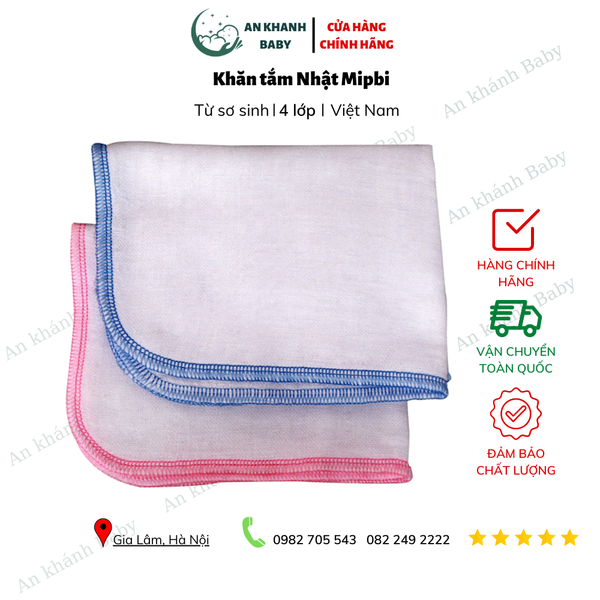  KHĂN SỮA 4 LỚP MIPBI XUẤT NHẬT 