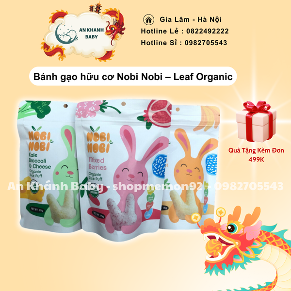  Bánh gạo hữu cơ Nobi Nobi – Leaf Organic 40g 
