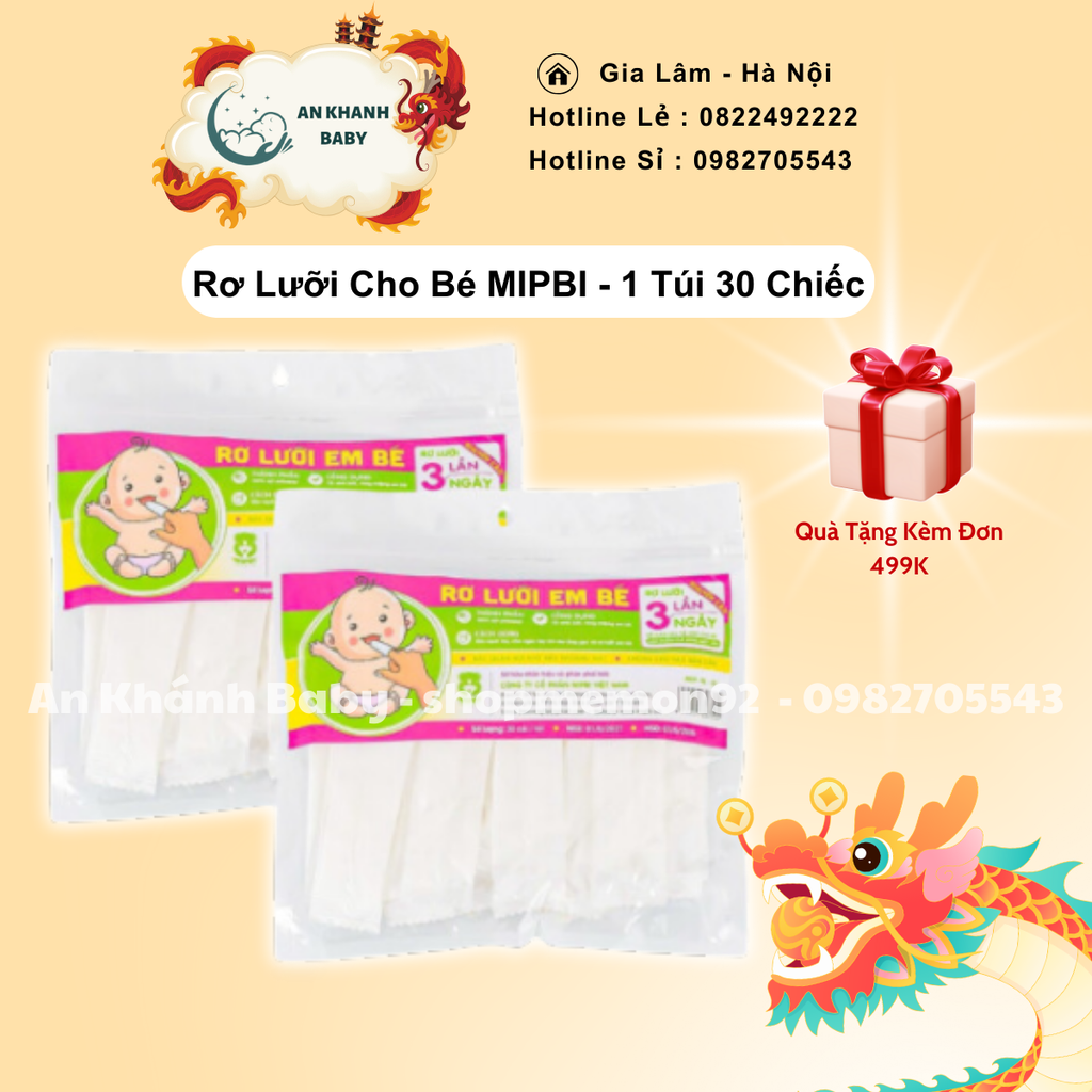  Rơ Lưỡi Cho Bé MIPBI - 1 Túi 30 Chiếc, Tuyệt Đối An Toàn Cho Bé 