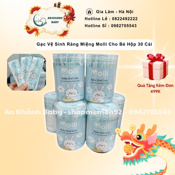  Gạc răng miệng Molli hộp 30 cái 