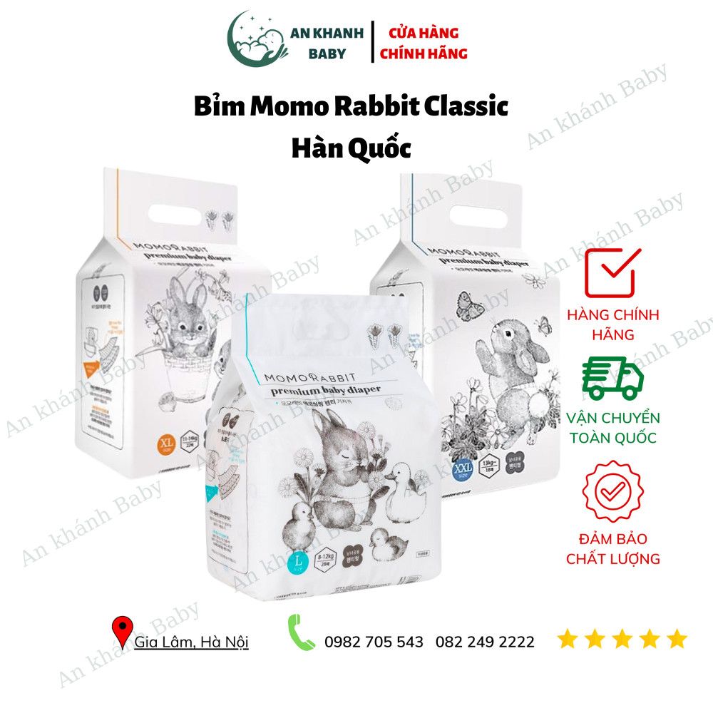  Bỉm Momo Rabbit Classic Hàn Quốc Đủ Size (L28/XL22/XXL18) 