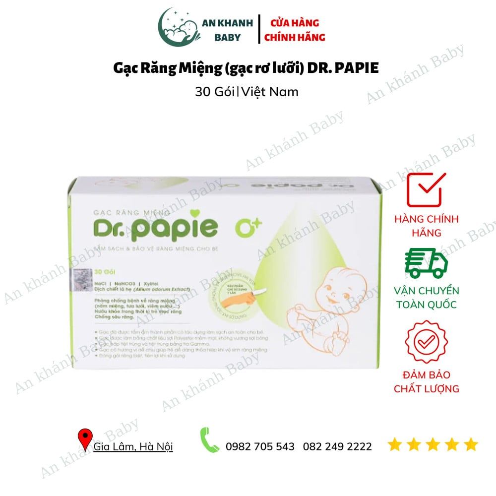  Gạc rơ lưỡi Dr Papie 30 gói/hộp 