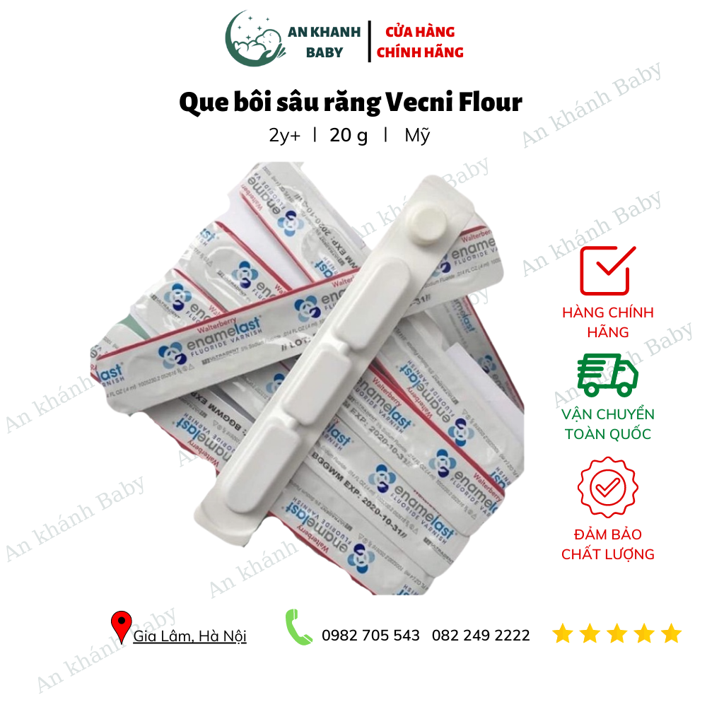  Que bôi Sâu răng Vecni Flour mẫu mới Quét 1 lần phòng sâu răng 6 tháng 