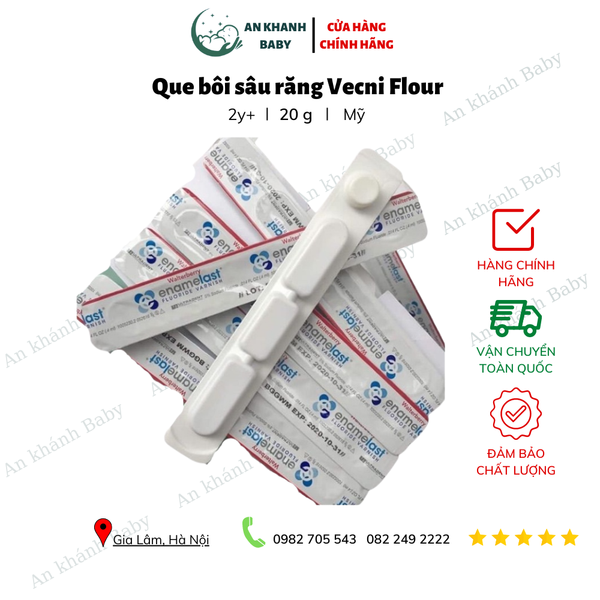  Que bôi Sâu răng Vecni Flour mẫu mới Quét 1 lần phòng sâu răng 6 tháng 
