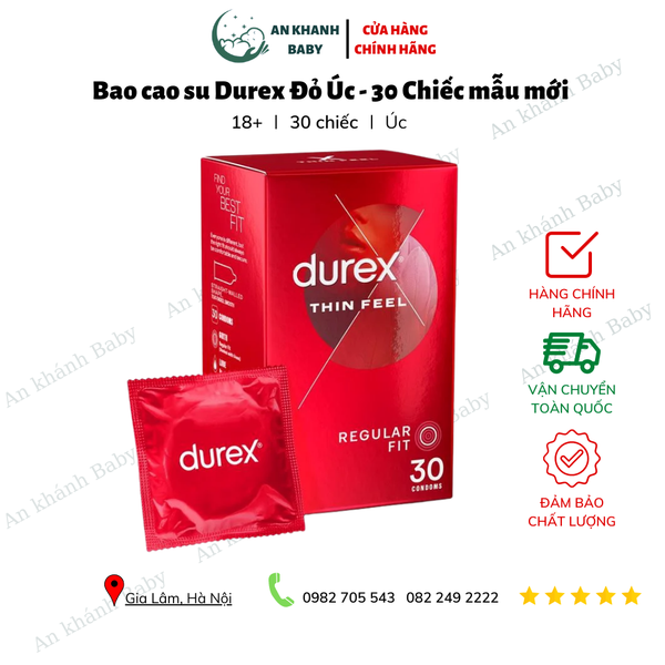  Bao cao su Durex Đỏ Úc - 30 Chiếc mẫu mới 