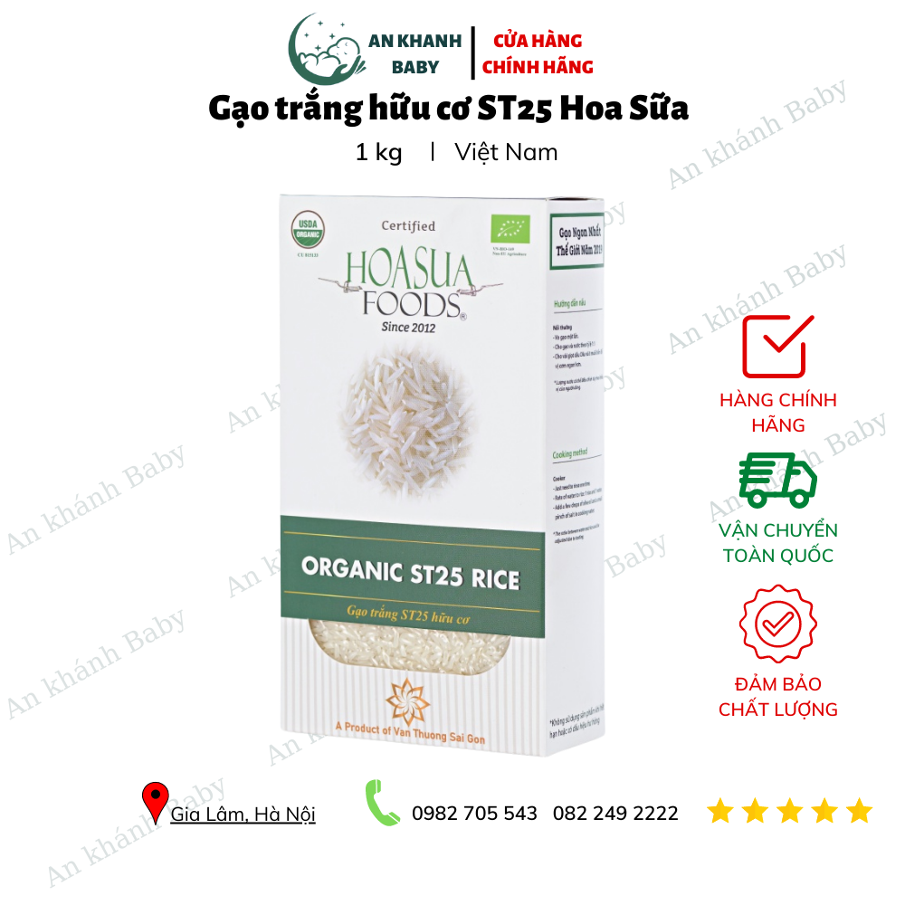  Gạo trắng hữu cơ ST25 Hoa Sữa 1kg 