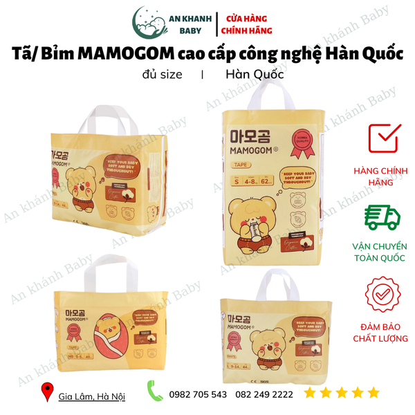  Tã/ Bỉm MAMOGOM hữu cơ cao cấp công nghệ Hàn Quốc dán/ quần đủ size S62/M52/M48/L44/XL40/XXL38 