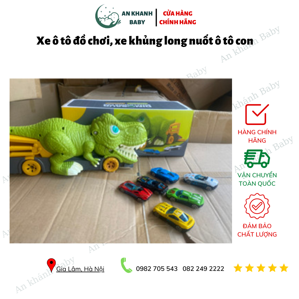  Xe ô tô đồ chơi, xe khủng long nuốt ô tô con cực cuốn hút, chất liệu nhựa ABS 