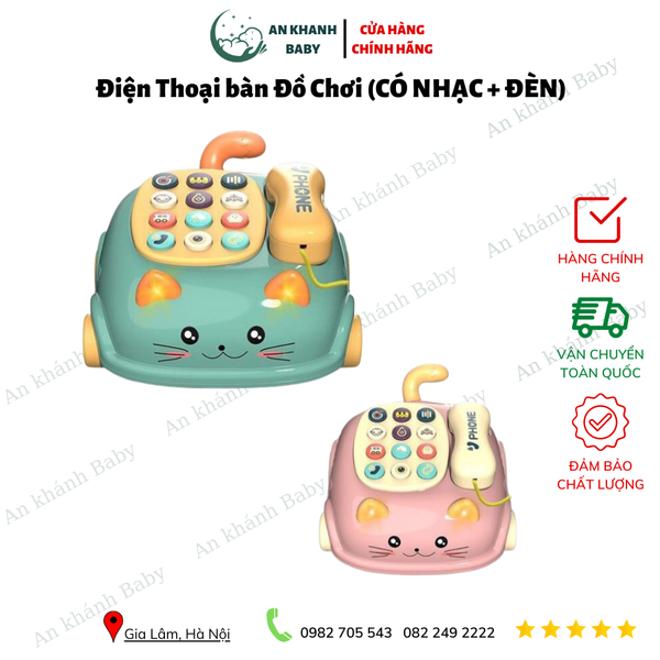  Điện Thoại bàn Đồ Chơi (CÓ NHẠC + ĐÈN) CAT PULL PHONE 