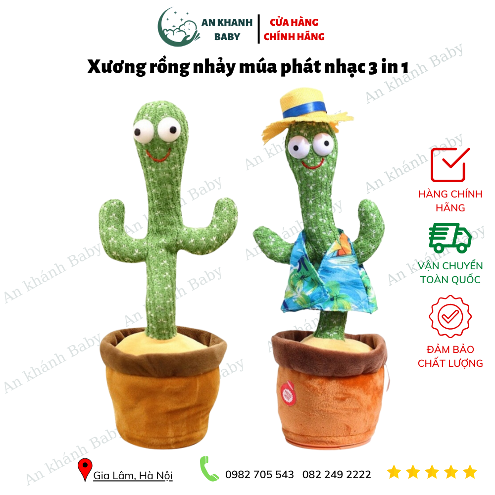  Xương rồng nhảy múa - phát nhạc - nhại giọng (có phát sáng) 