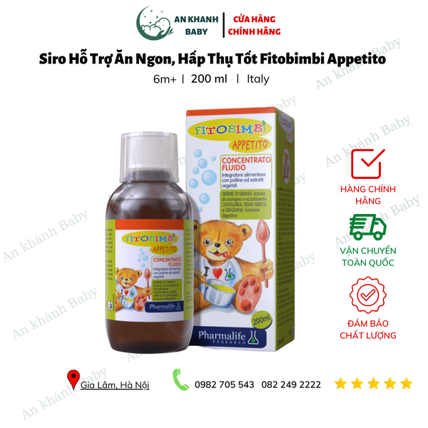  Siro Hỗ Trợ Ăn Ngon, Hấp Thụ Tốt Fitobimbi Appetito 200ml 