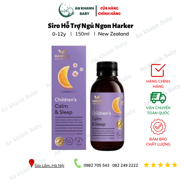  Siro Hỗ Trợ Bé Ngủ Ngon (0-12 tuổi) - Harker 150ml 