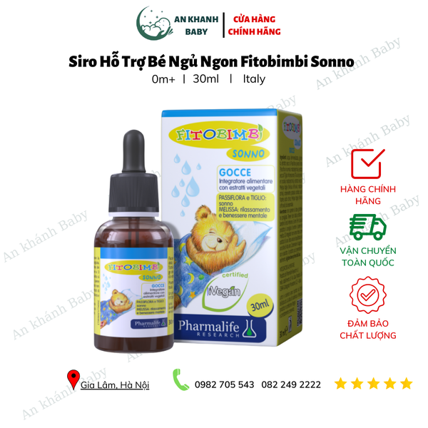  Siro Hỗ Trợ Bé Ngủ Ngon FitoBimbi Sonno 30ml 