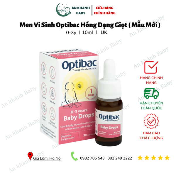  Men vi sinh Optibac dạng giọt cho bé từ 0-3y ( Mâũ mới) 