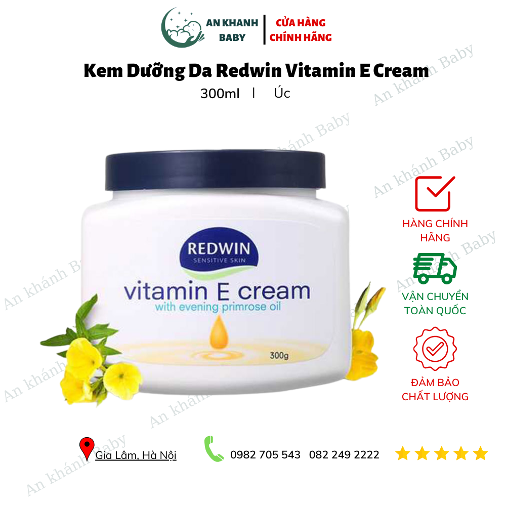  Kem Dưỡng Da Redwin Vitamin E Cream, Úc 300g 