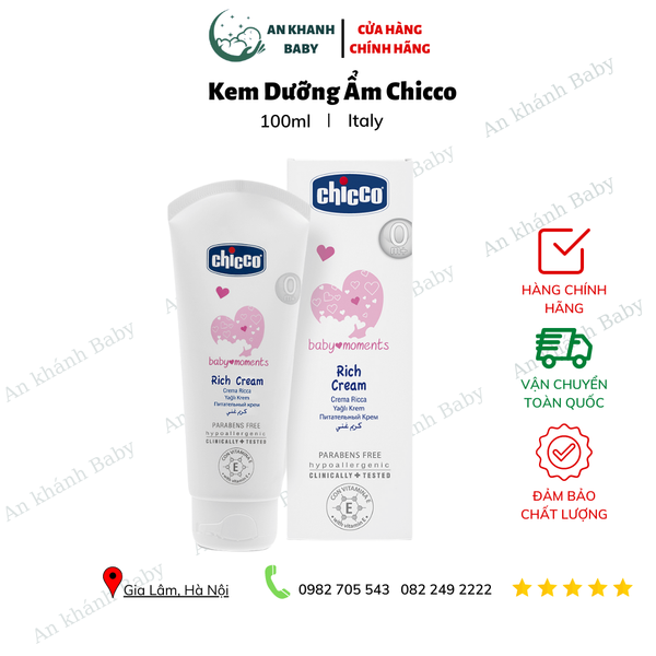  Kem dưỡng ẩm chứa Omega và vitamin E Chicco 100ml 