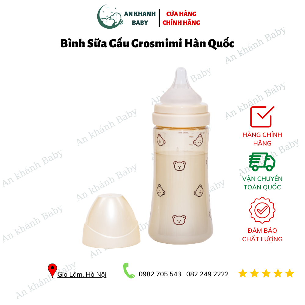  Bình Sữa Gấu Grosmimi Hàn Quốc 300ml chính hãng 
