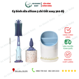  Cọ bình sữa silicon 3 chi tiết xoay 360 độ gấp gọn cán hình tai thỏ 
