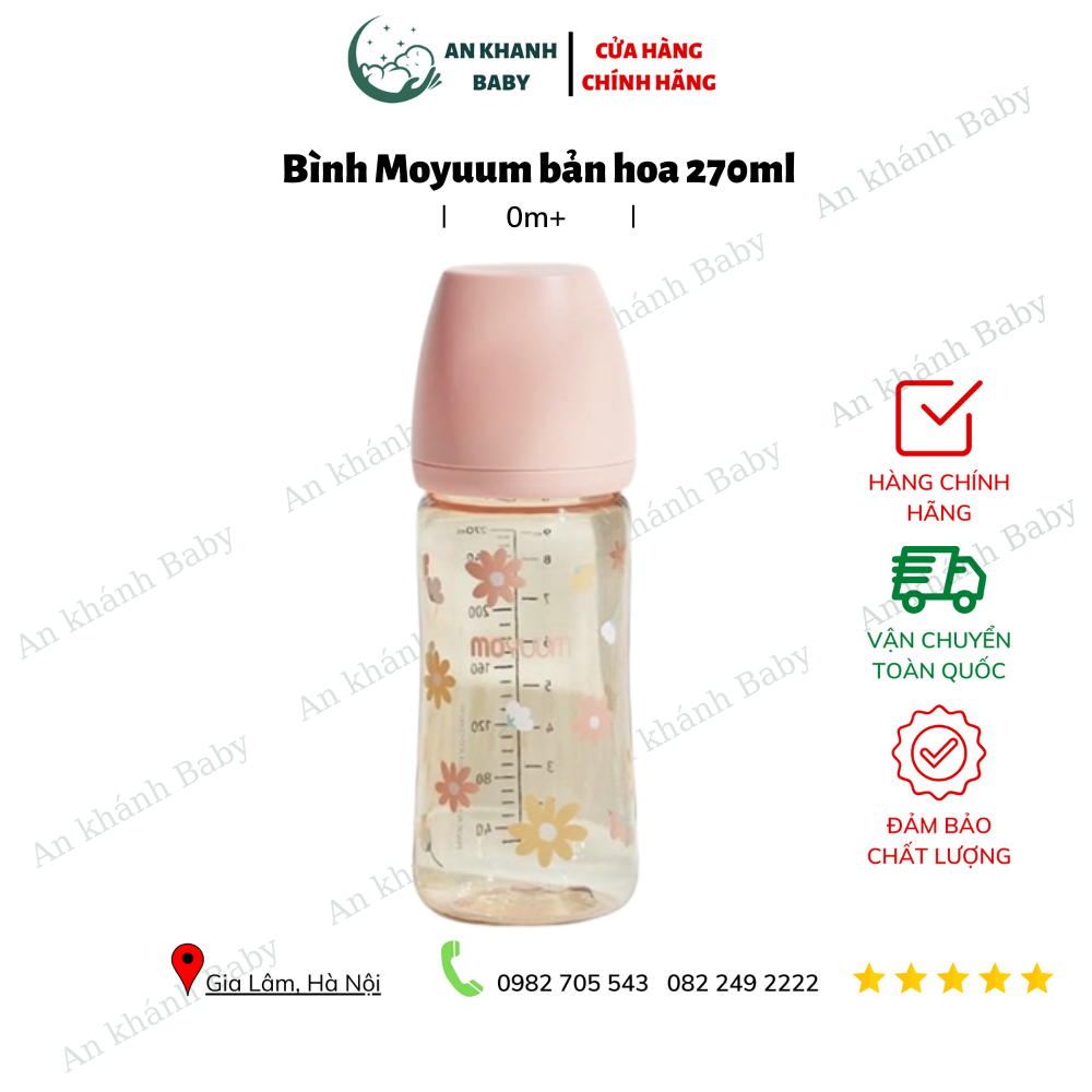 Bình sữa Moyuum phiên bản hình hoa size 270ml 
