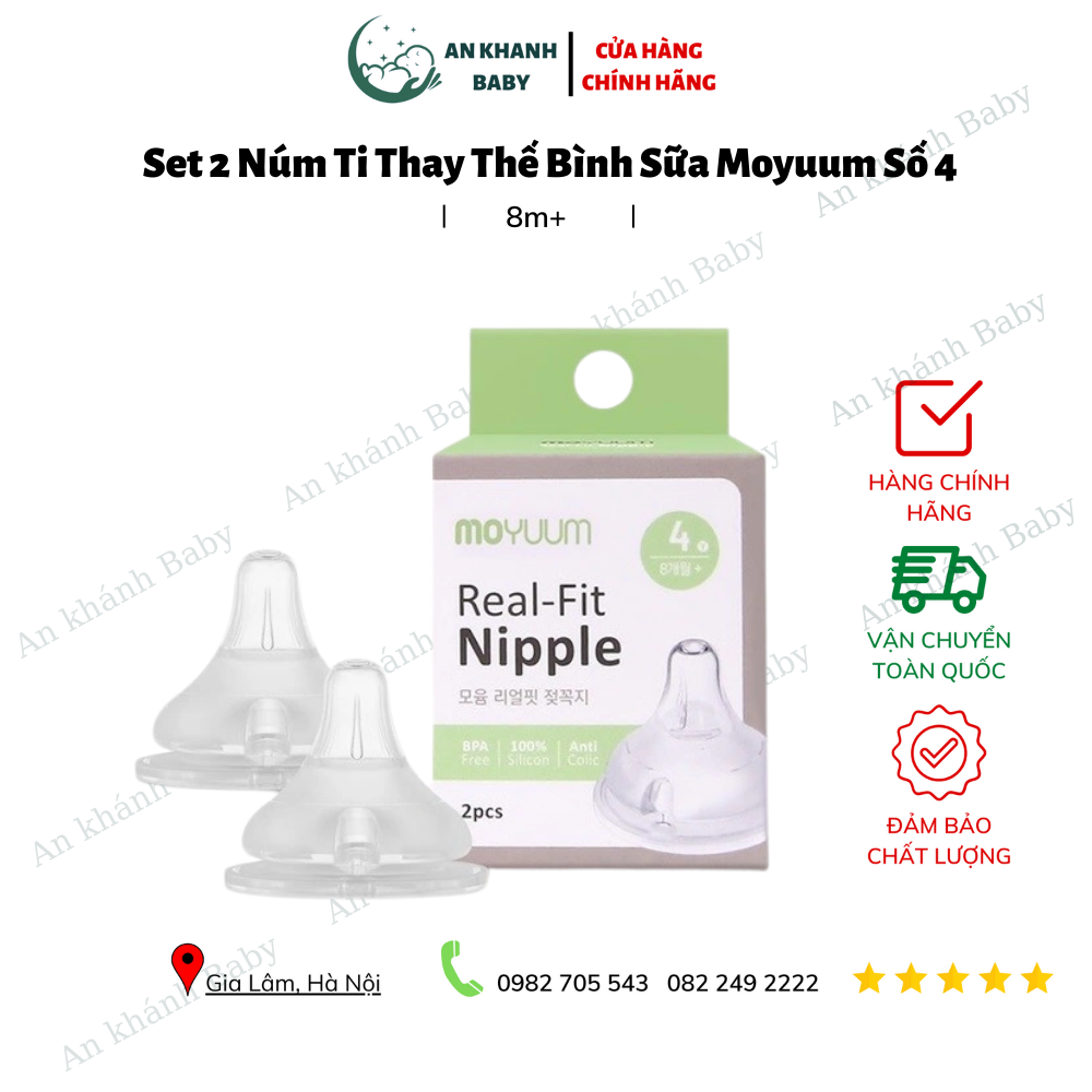  Set Núm Ti Thay Thế Bình Sữa Moyuum Số 4 