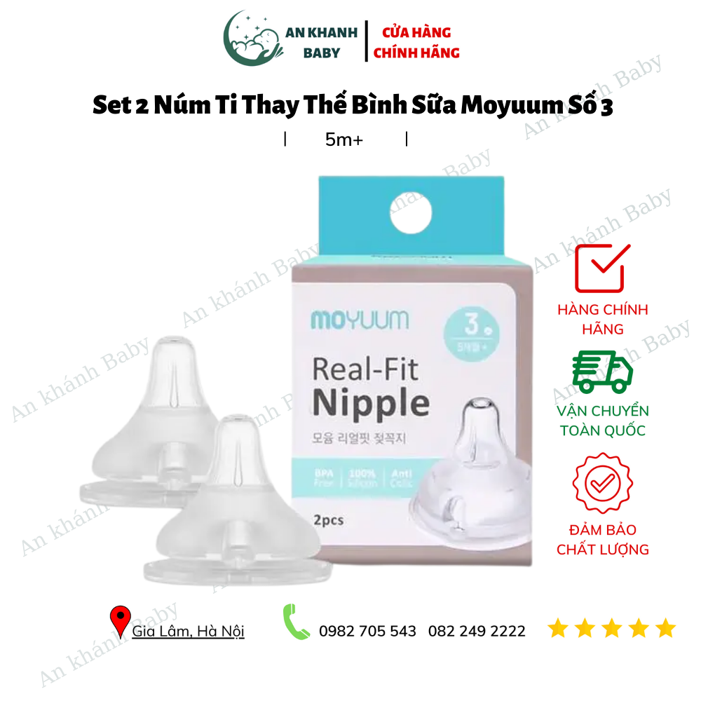  Set Núm Ti Thay Thế Bình Sữa Moyuum Số 3 