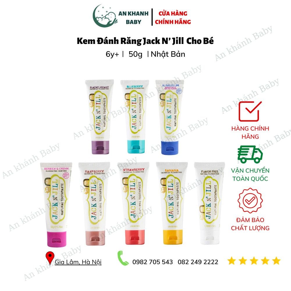  Kem đánh răng Jack N' Jill Úc 50g cho trẻ em ( đủ màu , vị ) 