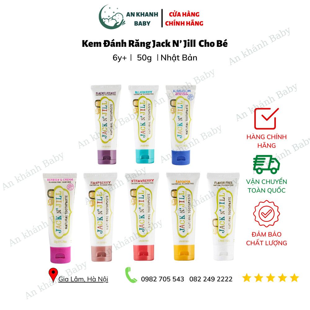 Kem đánh răng Jack N' Jill Úc 50g cho trẻ em ( đủ màu , vị ) 