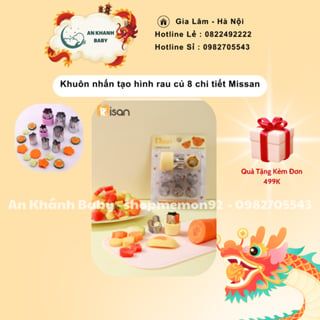  Khuôn nhấn tạo hình rau củ 8 chi tiết Missan 