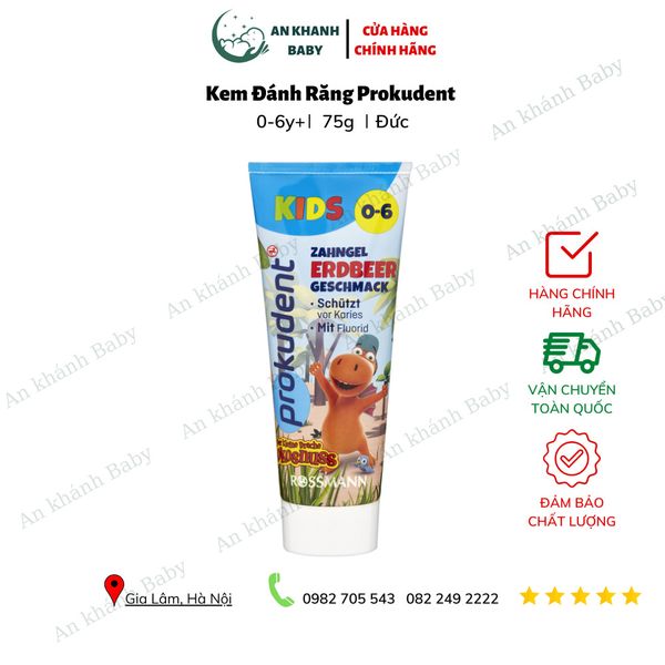  Kem đánh răng cho bé nuốt được Prokudent 0-6 tuổi, 75 ml 