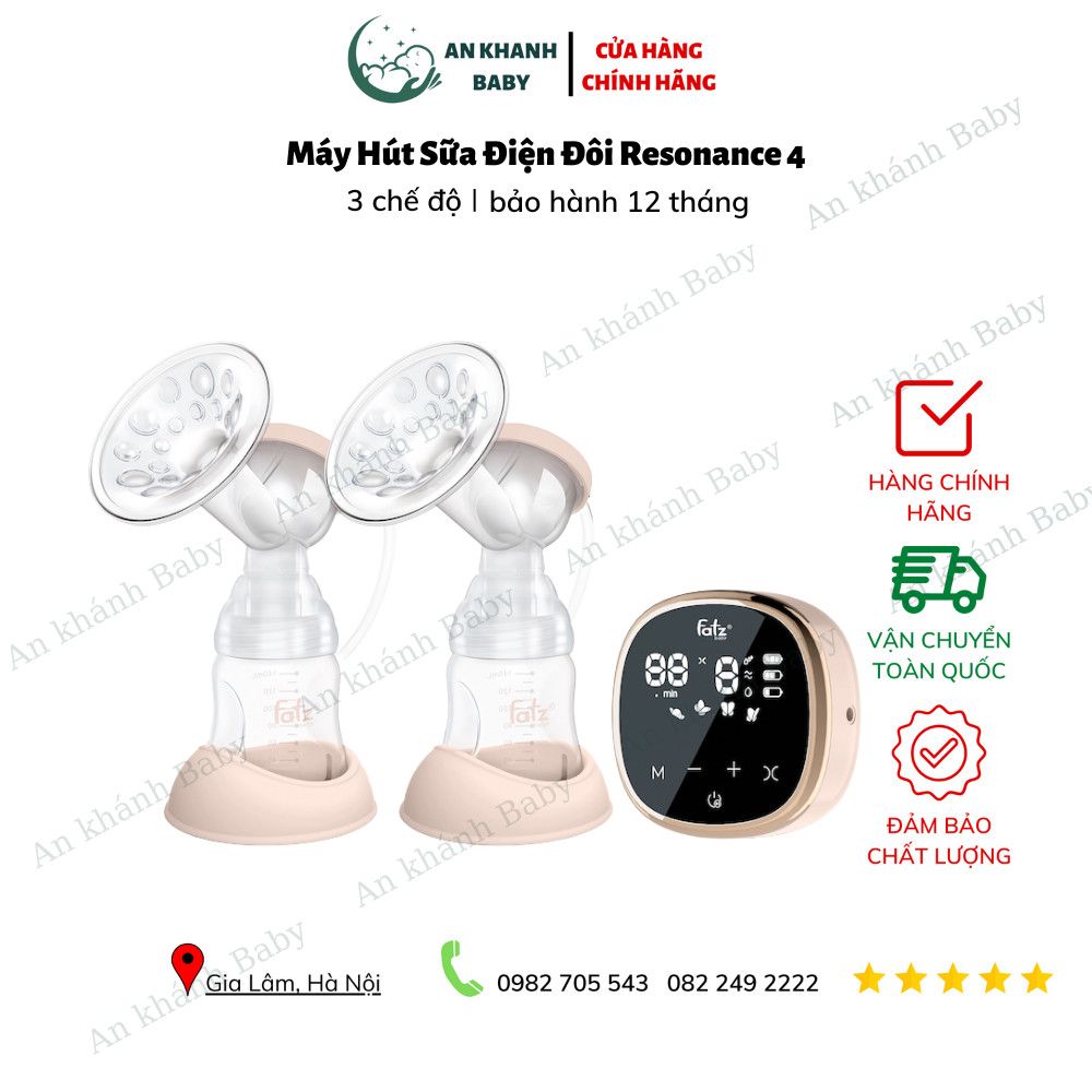  Máy hút sữa điện đôi Resonance 4 - màu tráng gương , màu hồng 