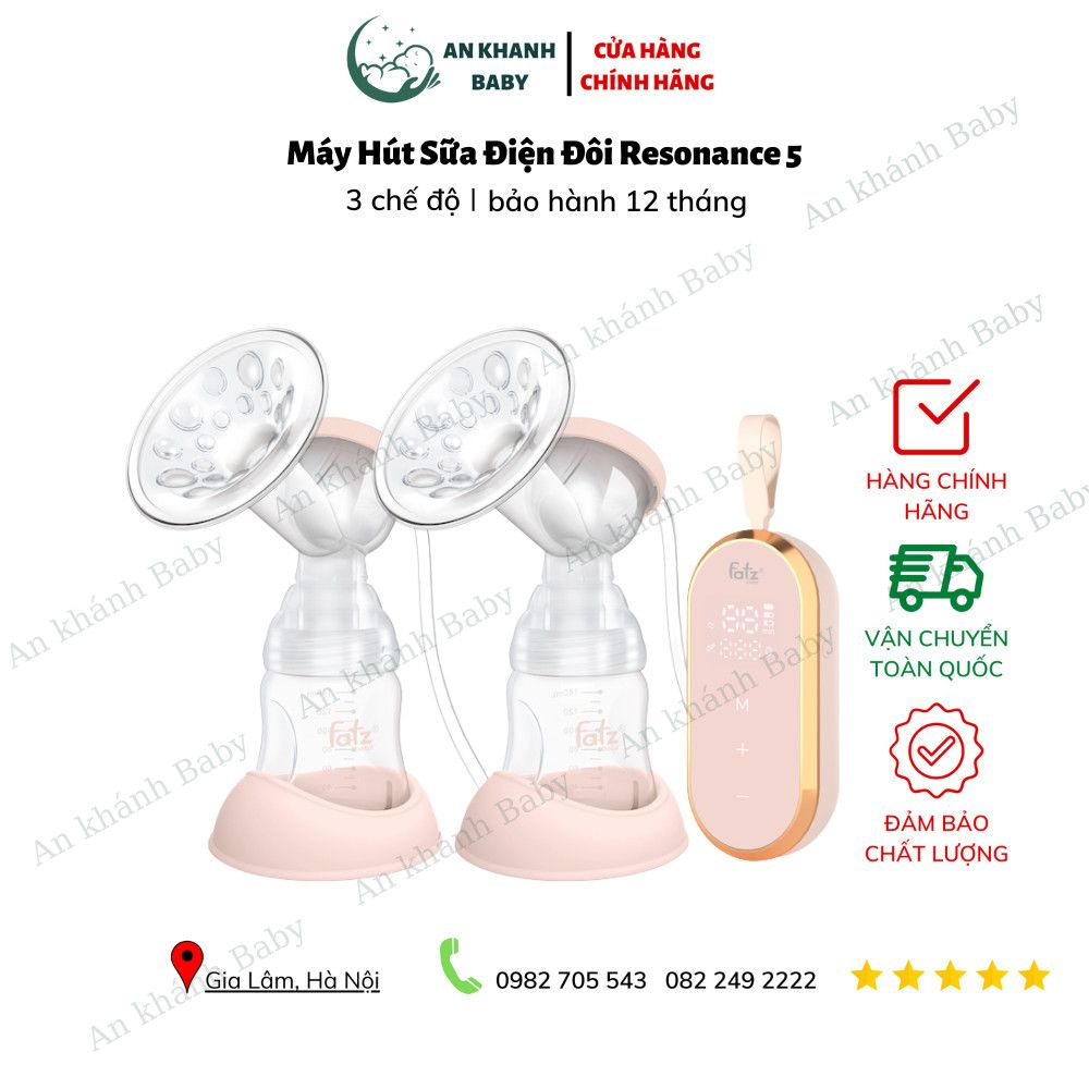  Máy hút sữa điện đôi Resonance 5 FATZ - FB1180VNH - màu tráng gương , màu hồng 