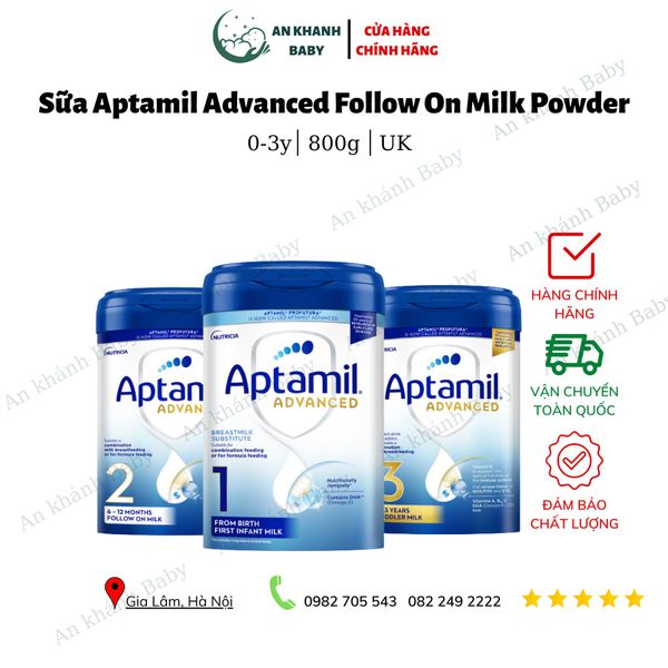  Sữa Aptamil Advanced UK màu xanh mới - số 1 cho bé 0-6m 800g 